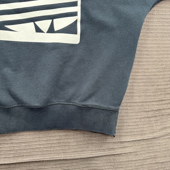 Adidas Sweatshirt Mens Small Crewneck Zip Hem Pullover Trefoil Graphic Athletic - Picture 7 of 10